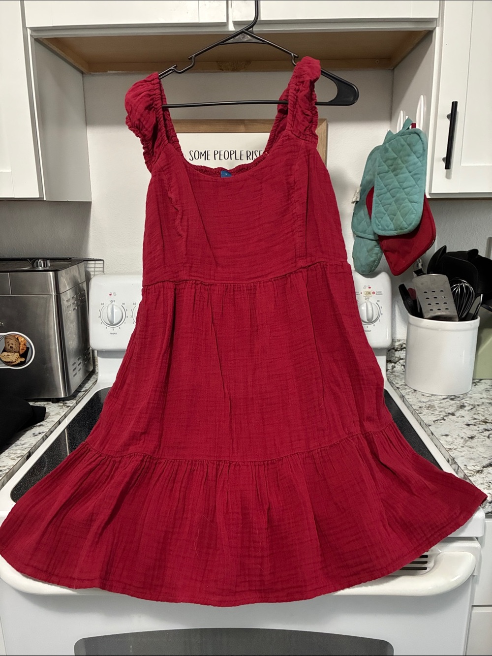 Women’s Red Tiered Summer Dress